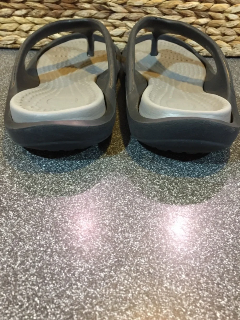 CROCS Unisex Black & Gray Flip Flop Sandals